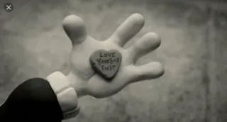 💙 7e964556 LOVE YOURSELF FIRST serce, ręka, miłość, siebie, motywacja, wsparcie telegram sticker