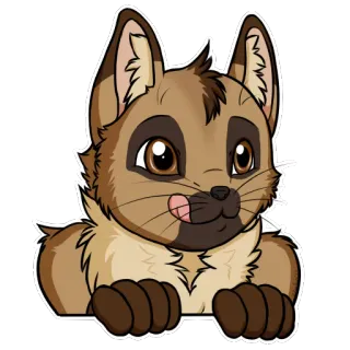 😍 25367c23 동물, 고양이, 스티커, 귀여운, 핥기, 사랑스러운, 갈색 telegram sticker