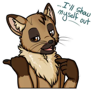 😏 94d5a721 I'll show myself out 고양이, 동물, 털복숭이, 밈, 웃긴, 외향적인 telegram sticker