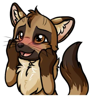 😊 96e2c8e3 여우, 만화, 동물, 귀여운, 털복숭이, 행복한, 얼굴을 붉히는, 귀여움 telegram sticker