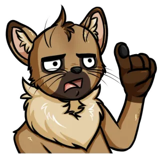👆 c8718733 고양이, 만화, 동물, 캐릭터, 일러스트, 가리키는, 손가락 위로 telegram sticker