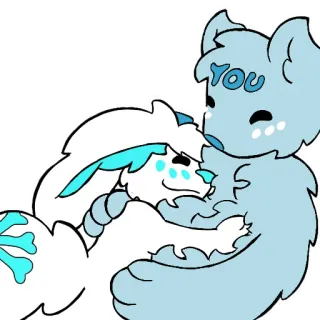 🤗 00c1c507 YOU Мультфильм, Объятия, Нежность, Животное, Милый whatsapp sticker