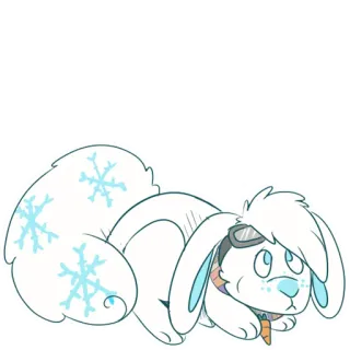 🐰 0f5a5e0f зайчик, кролик, снежинка, очки, животное, милый, мультфильм whatsapp sticker