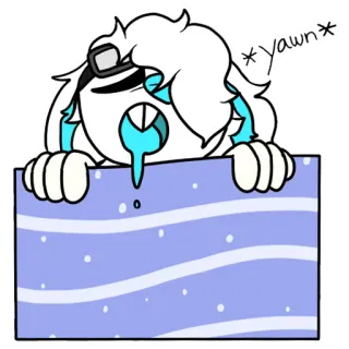 😴 19d7268b *Yawn* зевок, сонный, уставший, мультфильм, кровать, спящий whatsapp sticker