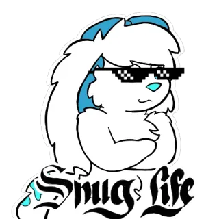 😎 301ebcf3 Snug Life милый, животное, персонаж, мем, уютный, жизнь, очки whatsapp sticker