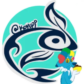 ✍ 368a8346 @koyupi Логотип, Фурри, Мультфильм, Животное, Персонаж whatsapp sticker