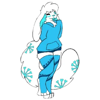 😌 3eec78fc Фурри, Антро, Кролик, Зайчик, Мультик, Милый, Синий, Белый whatsapp sticker