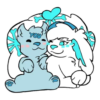 😊 49e98762 YOU Мультфильм, Милый, Животное, Персонажи, Любящий, Любовь, Снежинка whatsapp sticker