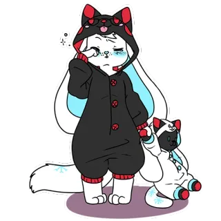 😴 52ff991d мультфильм, животное, комбинезон, милый, стикер whatsapp sticker