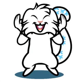 😁 551438b5 Мультфильм, Животное, Снежинки, Милый, Зима whatsapp sticker