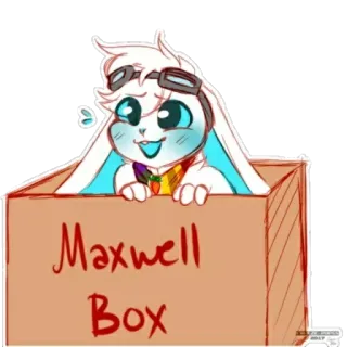 📦 68b2a784 Maxwell Box мультфильм, кролик, коробка, животное, милый, талисман, веселый whatsapp sticker