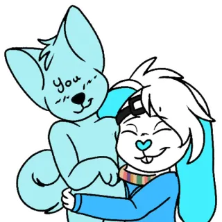 🤗 7baa5b32 You Мультфильм, Объятие, Милый, Доброе, Дружба whatsapp sticker