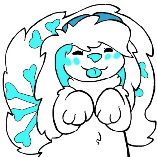 😋 8641b2b4 мультфильм, собака, кости, животное, милый, наклейка whatsapp sticker