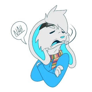 👎 9f7fa2d9 NAH кролик, мультик, животное, неа, персонаж, пушистый whatsapp sticker