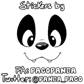 ✍️ a25781ce Stickers by
FA: PACOPANDA
Twitter: @PANDA_PACO Панда, Наклейка, Животное, Мультфильм, Талисман, Социальные сети whatsapp sticker