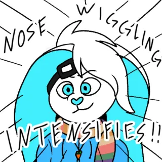 ‼️ a5ca4044 NOSE WIGGLING INTENSIFIES!! мультик, нос, вилять, усиливается, милый, животное whatsapp sticker