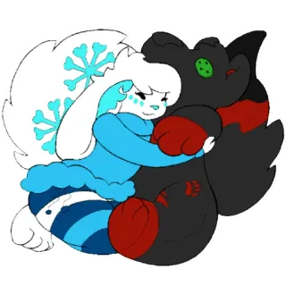 🐻 ab497699 Мультфильм, Животное, Милый, Объятия, Друзья, Снежинки whatsapp sticker