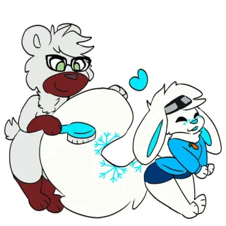 🪮 aeee5989 Мультфильм, Медведь, Кролик, Пушистый, Животное, Милый whatsapp sticker