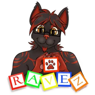 🧸 b2c66949 RAVEZ Фурри, Кот, Блоки, След лапы, Рейв, Животное, Персонаж whatsapp sticker