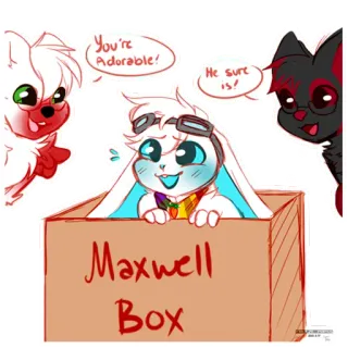 😊 ca4fde8a You're Adorable! He sure is! Maxwell Box милый, животные, кролик, коробка, очаровательный, мультфильм whatsapp sticker