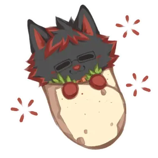 🌯 cda058b0 кот, буррито, милый, животное, питомец, каваий whatsapp sticker