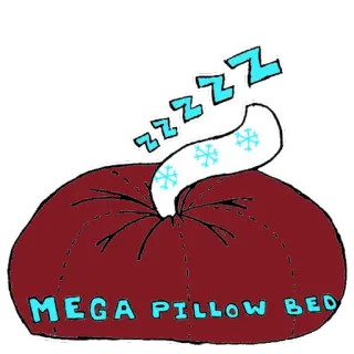 💤 d85169a8 MEGA PILLOW BED Подушка, Кровать, Мега, Сон, Удобный, Уютный, Спать, Спальня whatsapp sticker