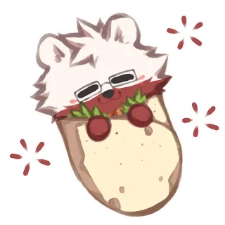 🌯 dc67d741 милый, животное, пушистый, мультфильм, тако whatsapp sticker