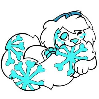 🤤 dc6d164f Фурри, Снежинка, Животное, Мультфильм, Зима, Милый whatsapp sticker