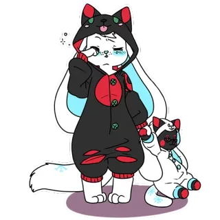 😴 dccec6d5 Мультфильм, Животное, Фурри, Персонаж, Милый, Пижама, Одежда для сна whatsapp sticker