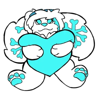 💙 e1b518b7 животное, сердце, снежинка, милый, снег whatsapp sticker