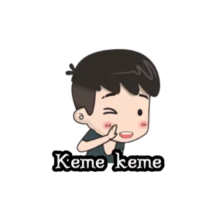 😂 7a4d7d91 Keme keme Cartone animato, Ragazzo, Occhiolino, Testo, Meme telegram sticker