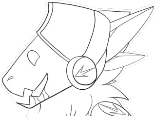 🤤 1934e0a0 Protogen, Fellwesen, Cyborg, Tier, Anthro, Strichzeichnung telegram sticker