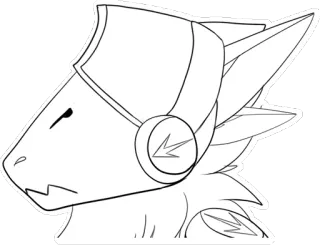 😒 31fef211 Protogen, Furry, Cyborg, Roboter, Kunst, Sticker, Linienzeichnung telegram sticker