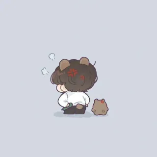 🍂 be542876 卡通, 生气, 熊耳, 可爱, 卡哇伊 telegram sticker