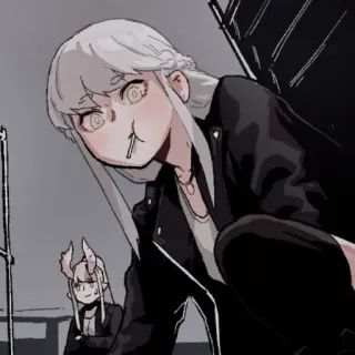 ⏳ 532f6998 anime, cartoon, character, girl, white hair whatsapp sticker