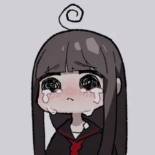 🕯 688c1680 anime girl, crying, sad, emotional, manga whatsapp sticker