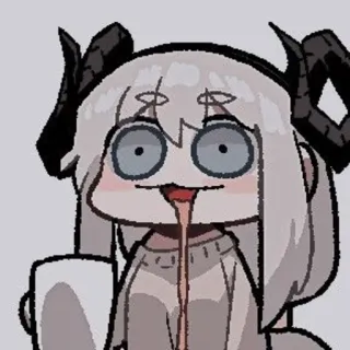 🕯 c3905814 anime, cartoon, demon, horns, tongue, cute, kawaii whatsapp sticker