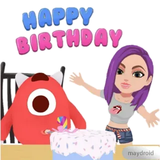 🎂 0b8c4d81 HAPPY BIRTHDAY urodziny, świętowanie, pozdrowienia, impreza, kreskówka, słodkie, naklejka telegram sticker