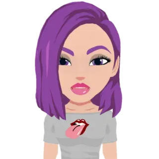 😐 174af9b3 Awatar, Kreskówka, Fioletowe włosy, Osoba, Język, Usta, Rolling Stones telegram sticker