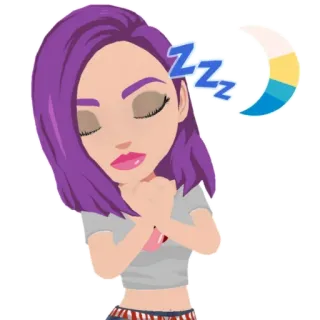 😴 6cddef09 ZZZ śpiący, kreskówka, zmęczony, śpiący, zzz, księżyc, postać z kreskówki telegram sticker