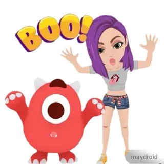 👻 b6e32108 BOO! kreskówka, duch, potwór, halloween, straszny, bu telegram sticker