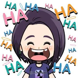 🤣 32519227 HA HA HA HA HA HA HA HA HA HA HA HA HA HA ridere, haha, felice, cartoni animati, fumetto, chibi telegram sticker