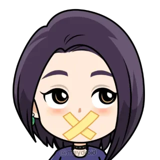 🤐 3b0ac589 @maydroid Chibi, Persona, Imbavagliato, Nastro adesivo, Cartone animato, Faccia telegram sticker