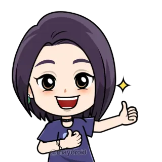 👍 9102c833 @maydroid cartone animato, ragazza, carina, pollice in su, mi piace, anime telegram sticker