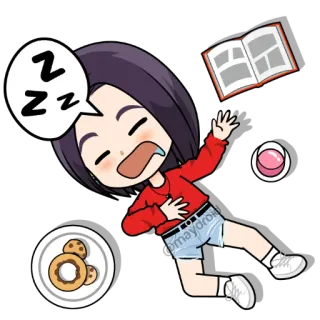 😴 a085fb2d ZZZ sonno, cartone animato, stanco, cibo, fumetto, esausto, sogno telegram sticker
