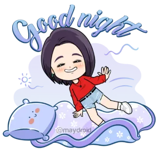 😴 bd1b098c Good night buonanotte, sonno, cuscino, sogno, cartone animato telegram sticker
