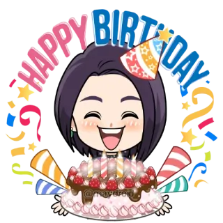 🥳 d295ca76 HAPPY BIRTHDAY compleanno, festa, torta, party, coriandoli, festivo, felice, cartone animato telegram sticker