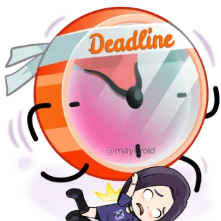 😱 fb8cfbee Deadline scadenza, stress, cartone animato, pressione, tempo, sopraffatto telegram sticker