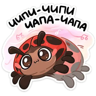 💃 0d73da44 чипи-чипи чапа-чапа Marienkäfer, niedlich, Insekt, Cartoon, Aufkleber telegram sticker