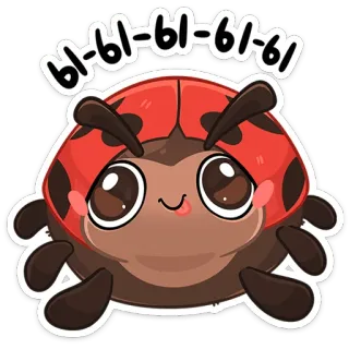 🤪 326d8a0e bl-bl-bl-bl-bl-bl Marienkäfer, Käfer, süß, Cartoon, Tier, Insekt, kawaii telegram sticker